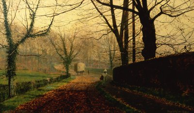 Herbstsonne, Stapleton Park bei Pontefract von John Atkinson Grimshaw